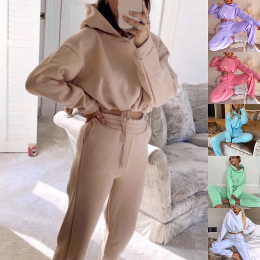Alora Crop-Top Hoodie & Joggers Set
