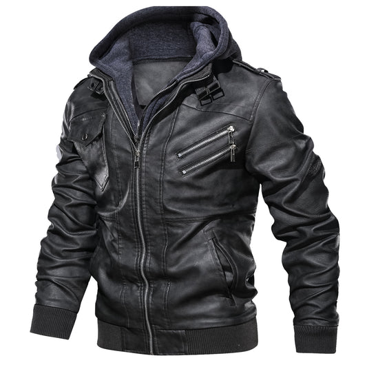 Cyber-Biker Statement-Outerwear with High-Density Tactical-Inlay & Sculptural Collar