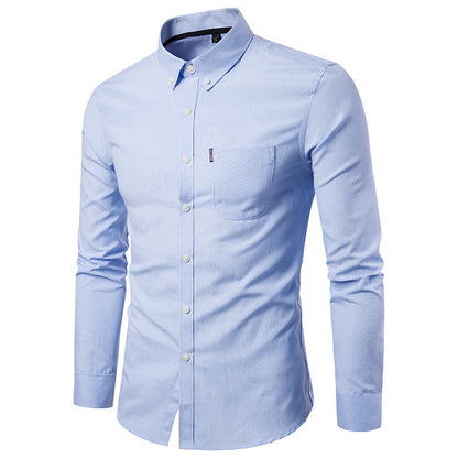 Crescent-Prime Oxford-Shirt in "Easy-Iron" Tech-Fabric with Integrated Sharp-Cuffs