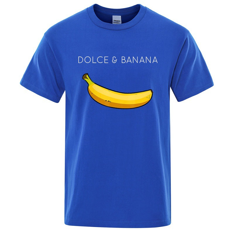 The Dolce-Banana Satirical-Tee with Architectural Pop-Inlay & Urban-Fit Shell