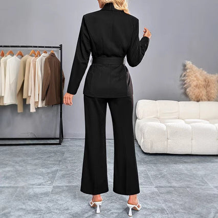 The Sovereign Belted Power-Suit with Sculptural Peak-Lapel Architecture