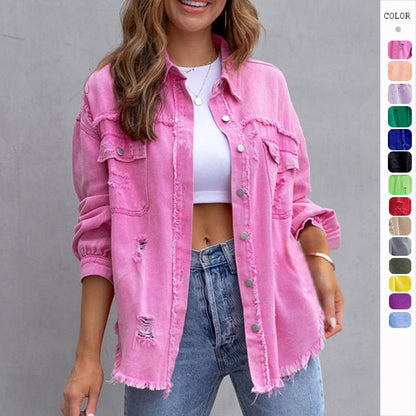 The Ultimate Weekend Shacket: Ripped Utility Shirt Jacket
