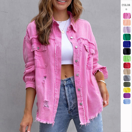 The Ultimate Weekend Shacket: Ripped Utility Shirt Jacket