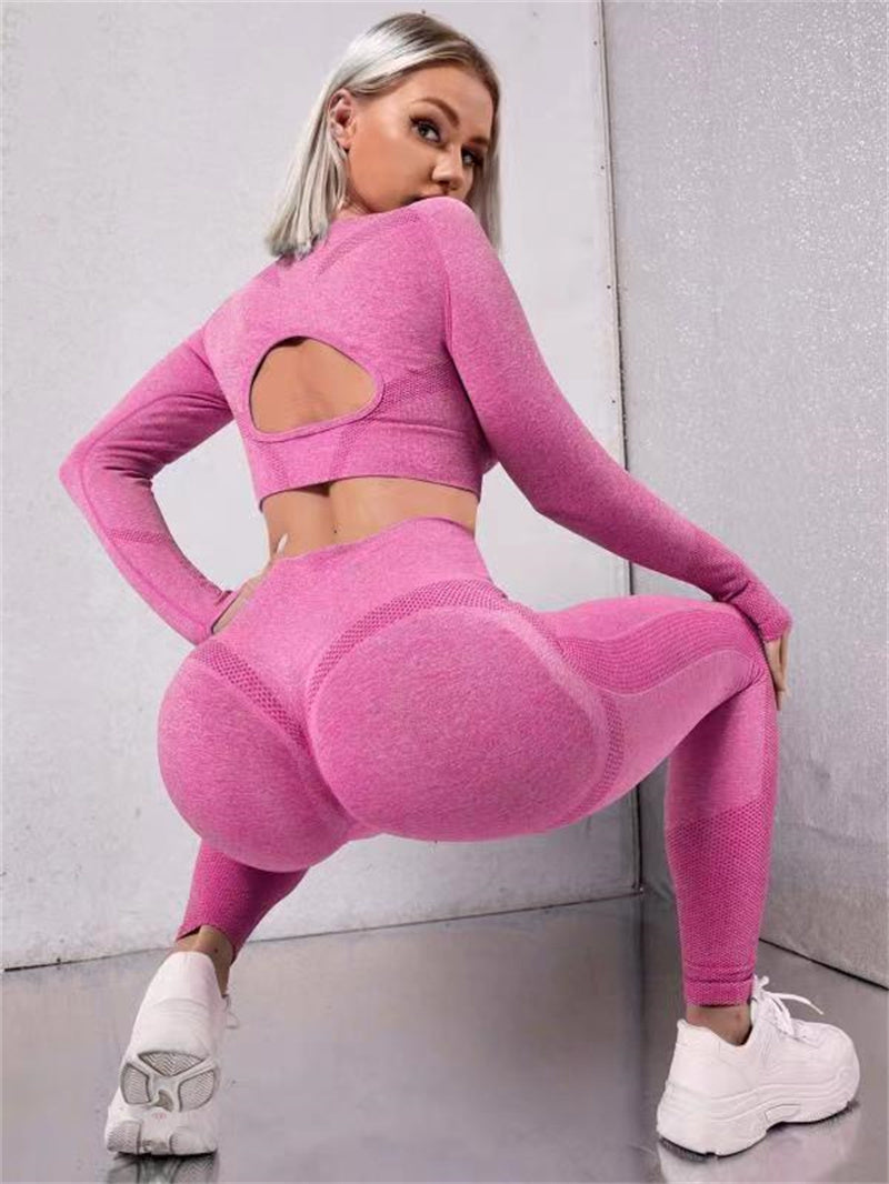Luna Heart-Cutout Seamless Gym Set