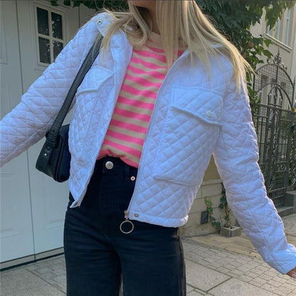 Archival Country-Chic Cropped Puffer in High-Definition Quilt Mesh