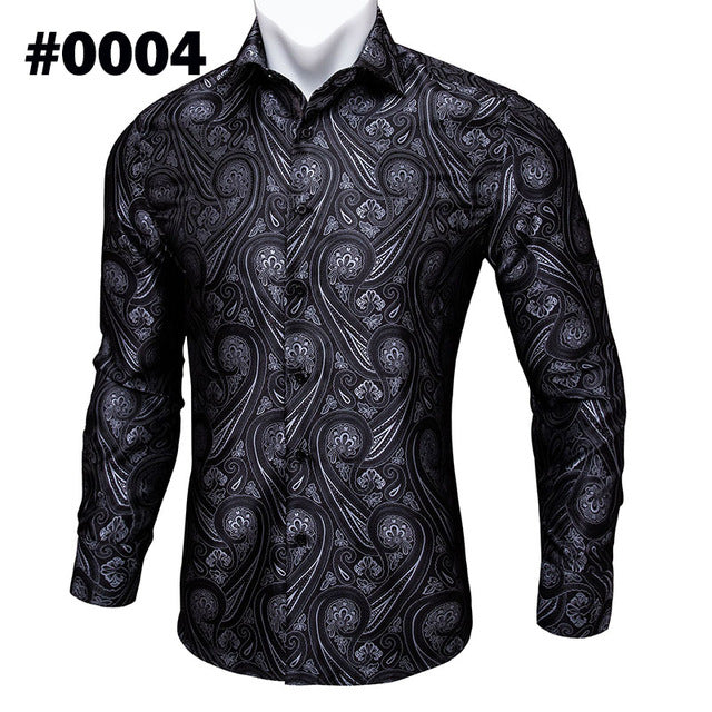 Crescent-Dynasty Dress-Shirt in "High-Lustre" Sateen with Integrated Regal-Print