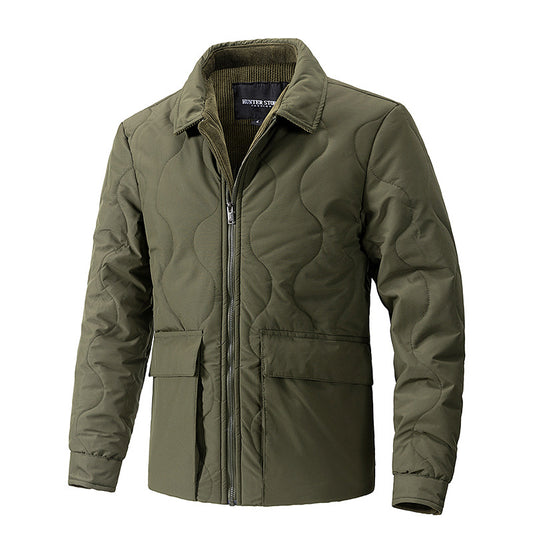 Cavalry-Vanguard Statement-Outerwear with High-Density Wave-Grid & Sculptural Pockets