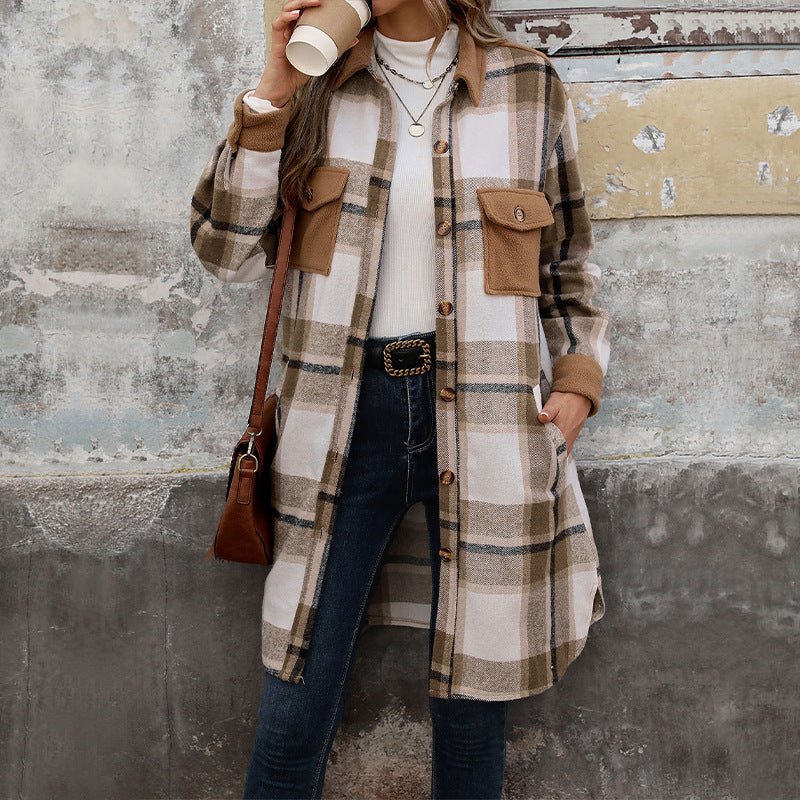 Archival Frontier Trench in Brushed Plaid with Sculptural Flannel Accents