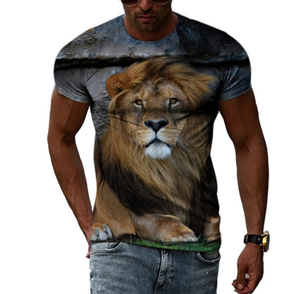 The Apex-Lion Tee with Architectural Portrait-Inlay & Urban-Muscle Fit