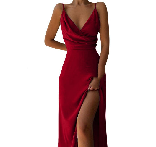 Modern Glamour Sleeveless Slit Dress for Evening Galas