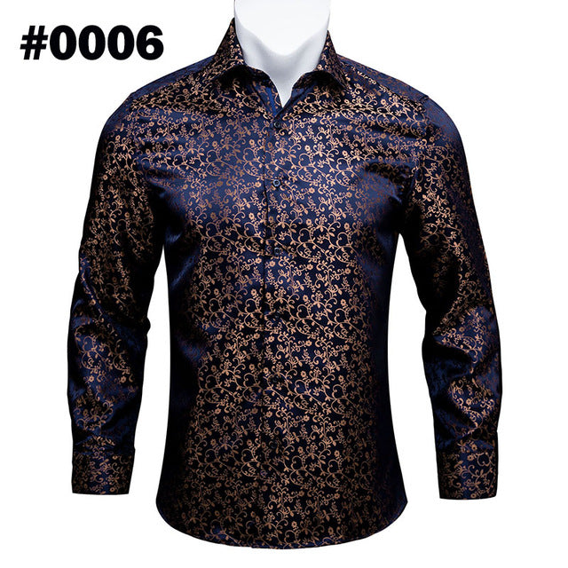 Crescent-Dynasty Dress-Shirt in "High-Lustre" Sateen with Integrated Regal-Print