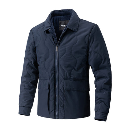 Cavalry-Vanguard Statement-Outerwear with High-Density Wave-Grid & Sculptural Pockets
