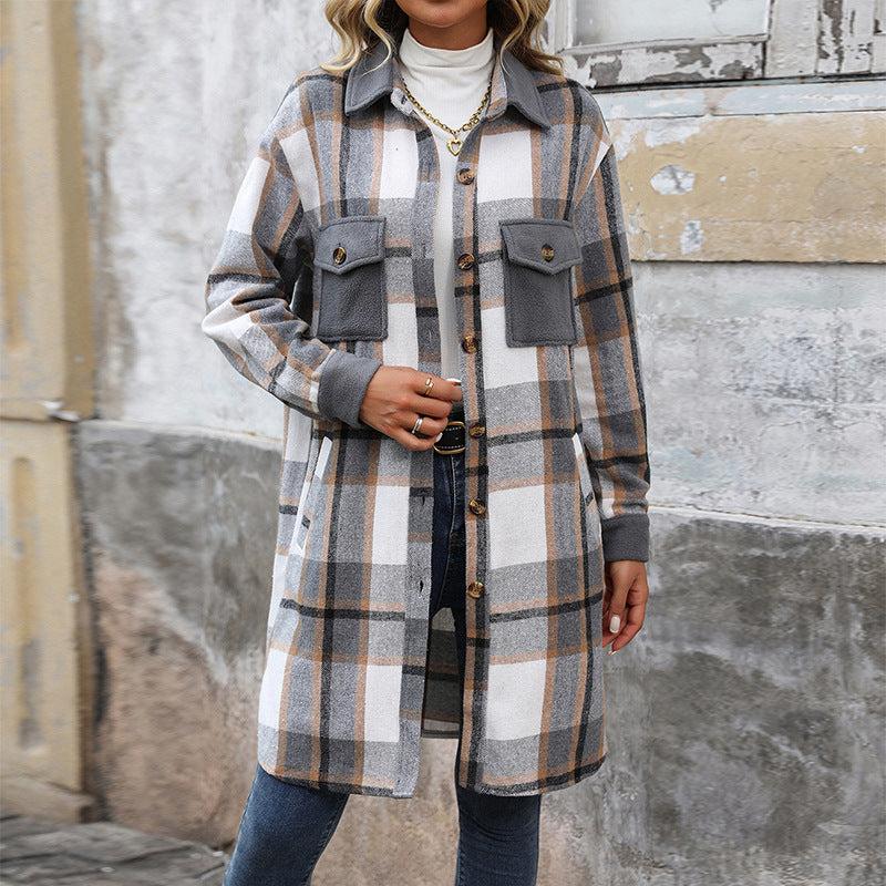 Archival Frontier Trench in Brushed Plaid with Sculptural Flannel Accents