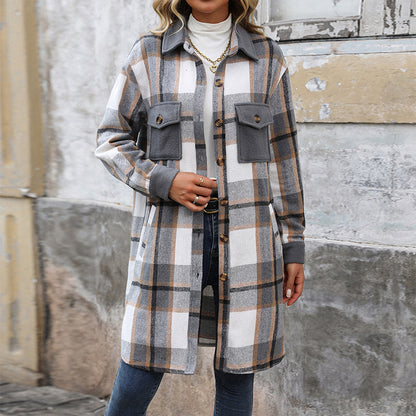 Archival Frontier Trench in Brushed Plaid with Sculptural Flannel Accents
