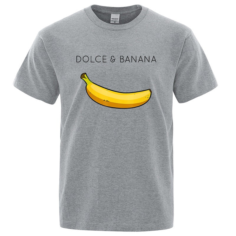 The Dolce-Banana Satirical-Tee with Architectural Pop-Inlay & Urban-Fit Shell