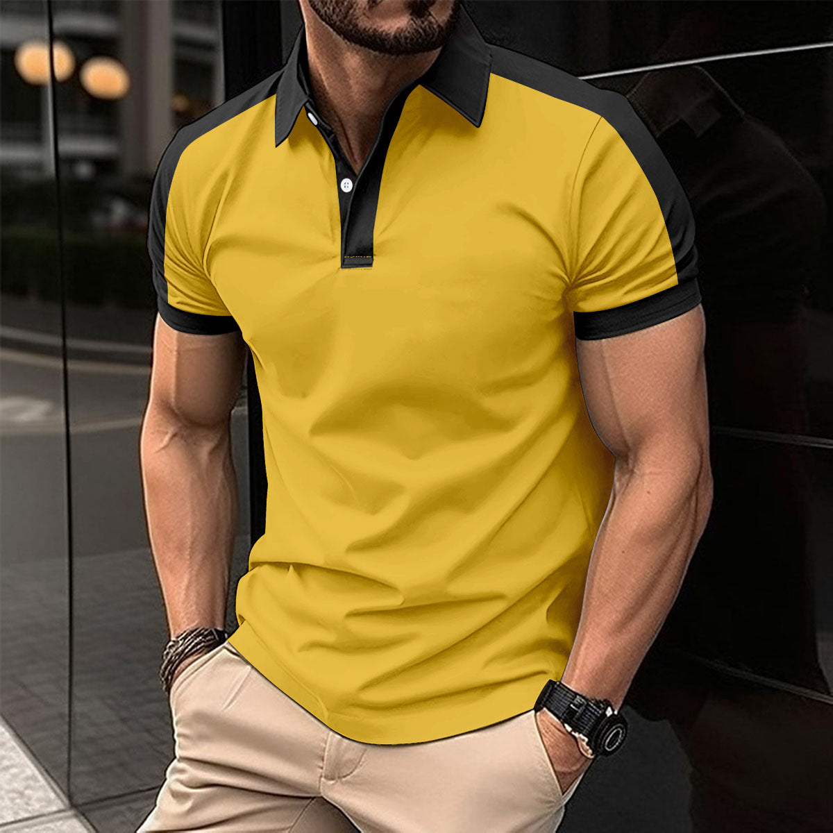 Premium Contrast Polo Shirt | Men’s Modern Slim Fit Top