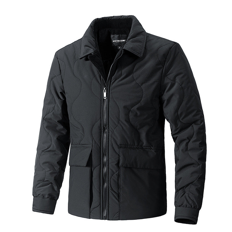 Cavalry-Vanguard Statement-Outerwear with High-Density Wave-Grid & Sculptural Pockets