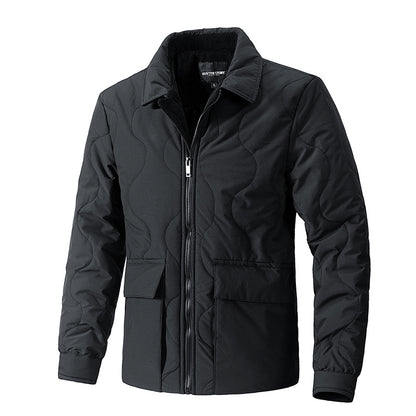 Cavalry-Vanguard Statement-Outerwear with High-Density Wave-Grid & Sculptural Pockets