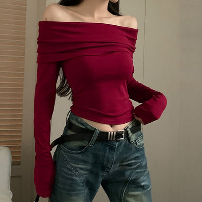 Midnight Muse Off-Shoulder Draped Top