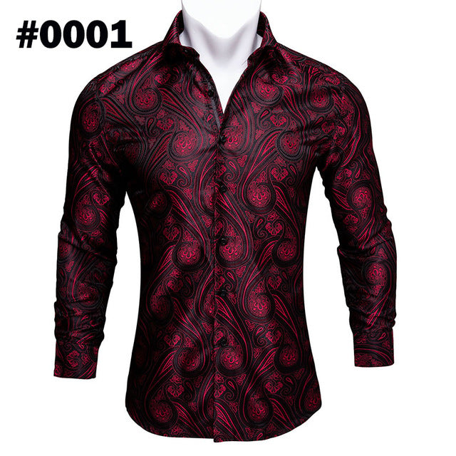 Crescent-Dynasty Dress-Shirt in "High-Lustre" Sateen with Integrated Regal-Print