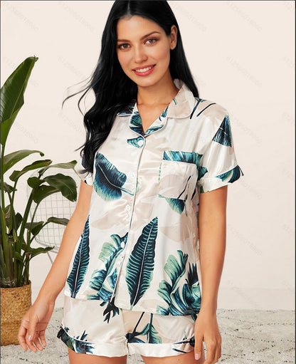 Serene Silk-Satin Short Pajama Set