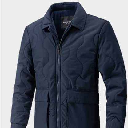 Cavalry-Vanguard Statement-Outerwear with High-Density Wave-Grid & Sculptural Pockets