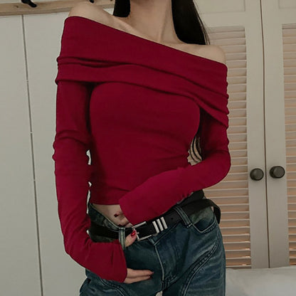 Midnight Muse Off-Shoulder Draped Top