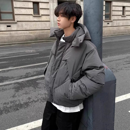 Cloud-Fortress Statement-Outerwear with High-Density Matte-Grid & Sculptural Collar